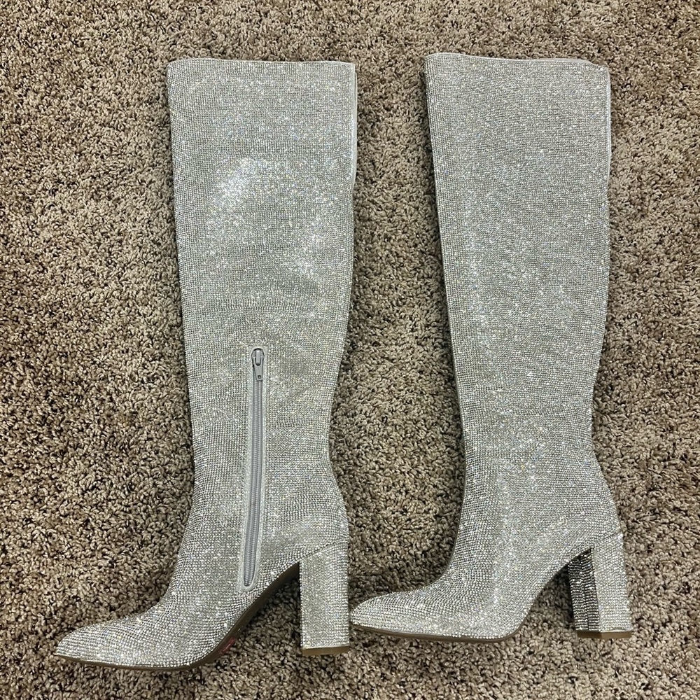 INC PHEBE RHINESTONE OVER-THE-KNEE BOOTS - Picture 8 of 14